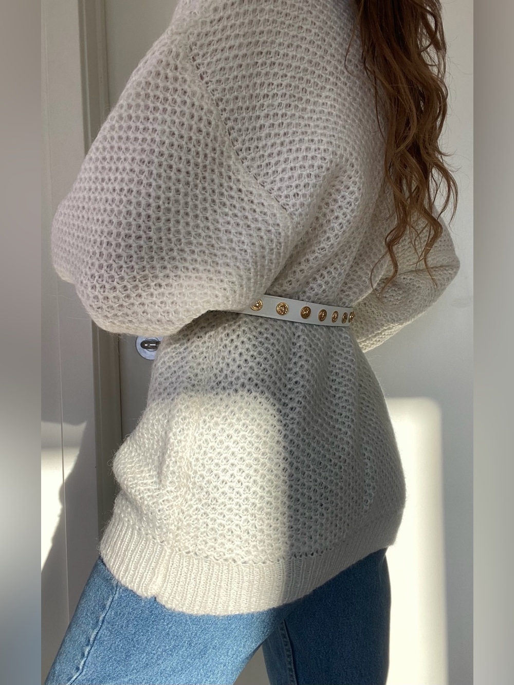 Vintage soft cozy wool blend cream long sweater